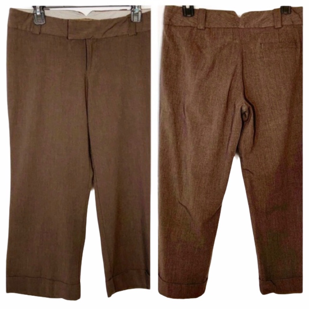 Mossimo Stretch Dark Brown Dress Capri Slacks Sz 6
